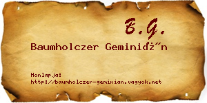 Baumholczer Geminián névjegykártya